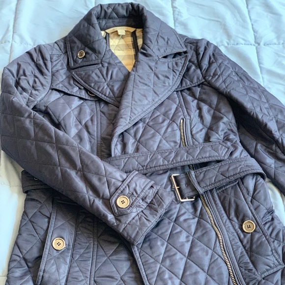 poshmark burberry quilted jacket